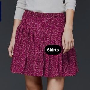 GAP Pleated Floral Mini Skirt Very Berry NEW